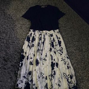 Ted baker t-shirt/skirt dress in blue and white